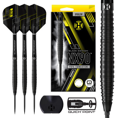 Harrows Steel Darts Quick Point NX90 Black Edition 90% Tungsten Steeltip Dart Steeldart
