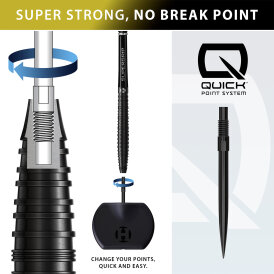 Harrows Steel Darts Quick Point NX90 Black Edition 90% Tungsten Steeltip Dart Steeldart