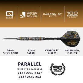 Harrows Steel Darts Quick Point Opus 90% Tungsten Steeltip Dart Steeldart 21 g