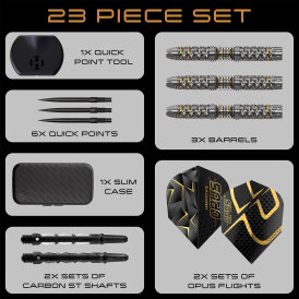 Harrows Steel Darts Quick Point Opus 90% Tungsten Steeltip Dart Steeldart 21 g