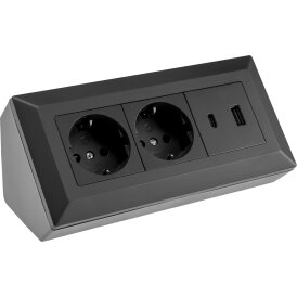 2-fach Steckdosenblock, USB-A+C, 250V~/ 16A,...