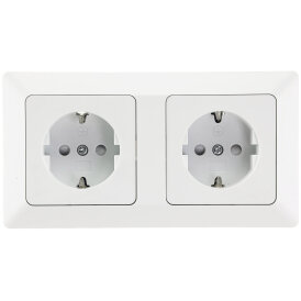MILOS Set 2 Steckdosen + 2-fach Rahmen 250V~/ 16A,...