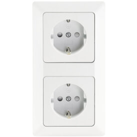 MILOS Set 2 Steckdosen + 2-fach Rahmen 250V~/ 16A,...