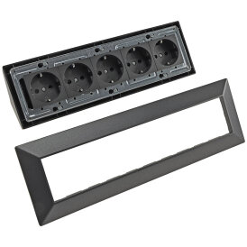 5-fach Steckdosenblock, anthrazit 250V~/ 16A, Aufbaumontag