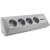 4-fach Steckdosenblock + 2x USB, silber 250V~/ 16A, Aufbaumontage, USB 3,1A
