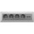 4-fach Steckdosenblock + 2x USB, silber 250V~/ 16A, Aufbaumontage, USB 3,1A