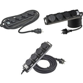 Gartensteckdosenleiste für Außen, 4-fach IP44, H07RN-F 3G1,5mm², Zuleitung verschiedene Längen