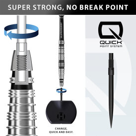Harrows Steel Darts Quick Point Supergrip QP Torpedo 90% Tungsten Steeltip Dart Steeldart 22 g / Verpackung beschädigt