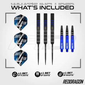 Red Dragon Steel Darts David Williams V1 90% Tungsten Steeltip Dart Steeldart 23 g