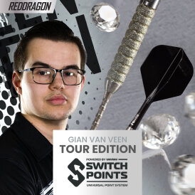 Red Dragon Steel Darts Switch Point Gian van Veen The Giant Tour Edition 90% Tungsten Steeltip Dart Steeldart 21 g