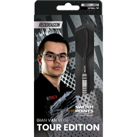 Red Dragon Steel Darts Switch Point Gian van Veen The Giant Tour Edition 90% Tungsten Steeltip Dart Steeldart 21 g