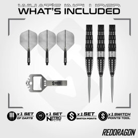 Red Dragon Steel Darts Switch Point Recon Torpedo Barrel 90% Tungsten Steeltip Dart Steeldart 25 g