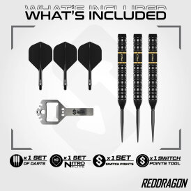 Red Dragon Steel Darts Switch Point Ascend Parallel Barrel 90% Tungsten Steeltip Dart Steeldart
