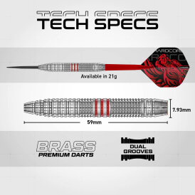 Red Dragon Steel Darts Jonny Clayton Brass Steeltip Dart Steeldart 21 g