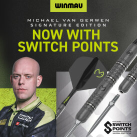 Winmau Steel Darts Switch Point MvG Michael van Gerwen Signature Edition Dart 90% Tungsten Steeltip Dart Steeldart