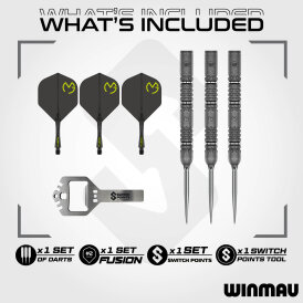 Winmau Steel Darts Switch Point MvG Michael van Gerwen Signature Edition Dart 90% Tungsten Steeltip Dart Steeldart