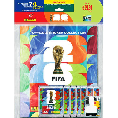 Panini - Offizielle FIFA World Cup 2026™ Fussball-Weltmeisterschaft 2026 Sticker Sammelalbum - Hardcover + 7 Tüten