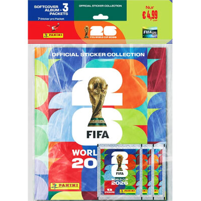 Panini - Offizielle FIFA World Cup 2026™ Fussball-Weltmeisterschaft 2026 Sticker Sammelalbum Starter Set 1 - Softcover + 3 Tüten