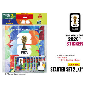 Panini - Offizielle FIFA World Cup 2026™ Fussball-Weltmeisterschaft 2026 Sticker Sammelalbum Starter Set XL - Softcover + 6 Tüten + 1 DFB