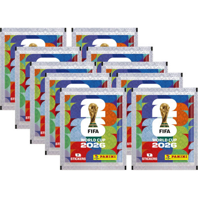 Panini - Offizielle FIFA World Cup 2026™ Fussball-Weltmeisterschaft 2026 Sticker Lose Tüten je 7 Sticker 10 Tüten