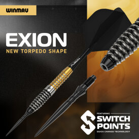 Winmau Steel Darts Switch Point Exion Torpedo 90% Tungsten Steeltip Dart Steeldart 23 g