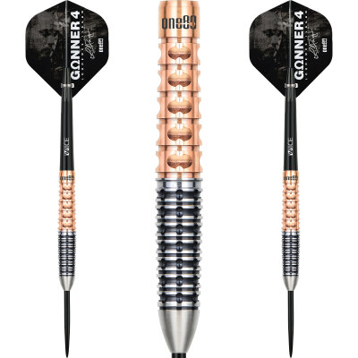 *leicht bespielt* - one80 Steel Dart Lourence Ilagan The Gunner 4 VHD Schwarz/Rosegold 90% Tungsten Steeltip Dart Steeldart 22 g