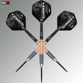 *leicht bespielt* - one80 Steel Dart Lourence Ilagan The Gunner 4 VHD Schwarz/Rosegold 90% Tungsten Steeltip Dart Steeldart 22 g