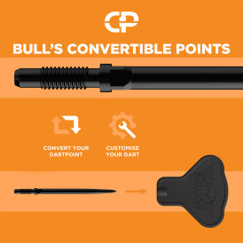 BULLS NL CP Steel Darts Dirk van Duijvenbode Changeable Point 95% Tungsten Steeltip Darts Steeldart 24 g
