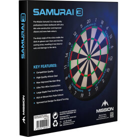 *B-Ware* - Mission Dart Samurai 3 Dartscheibe Bristle Dart Board Dartboard Turnierboard