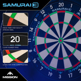 *B-Ware* - Mission Dart Samurai 3 Dartscheibe Bristle Dart Board Dartboard Turnierboard