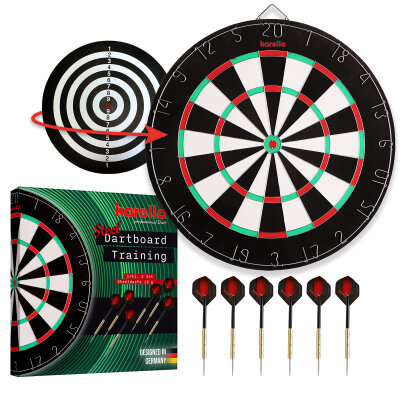 Karella Dartboard Training Set inkl. 2 Satz Steeldarts