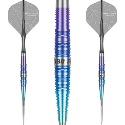 Precise180 Steel Darts Northern Lights mit SUP Fligths Caliburn EVO Point 90% Tungsten Steeltip Dart Steeldart