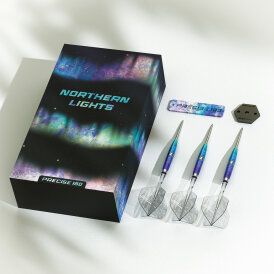 Precise180 Steel Darts Northern Lights mit SUP Fligths Caliburn EVO Point 90% Tungsten Steeltip Dart Steeldart