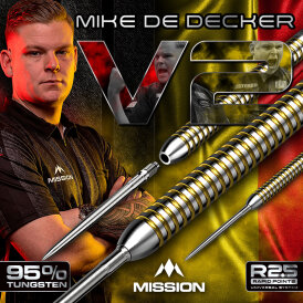 Mission Darts Steel Darts R2.5 Rapid Point Mike De Decker V2 95% Tungsten Steeltip Darts Steeldart