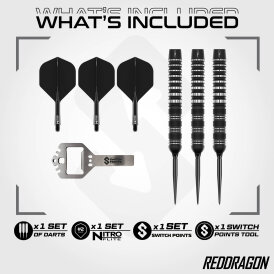 Red Dragon Steel Darts Switch Point Sable Parallel 90% Tungsten Steeltip Dart Steeldart