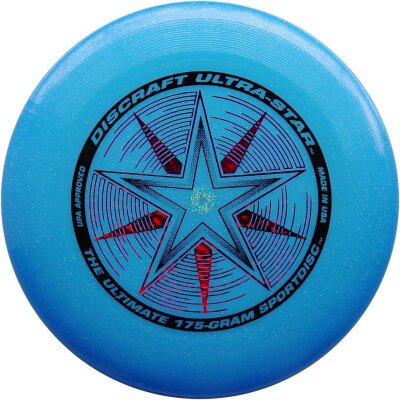 Discraft Ultra Star 175 Frisbee Wurfscheibe 27,5 cm Durchmesser 175 g Blau Glitzer