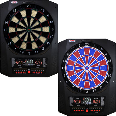 *Verpackung beschädigt* - BULLS NL Dartautomat Universum Pro Light Elektronik Dartboard Softtip Board Elektronische Dartscheibe Schwarz/Weiß