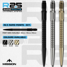 Mission R2.5 Rapid Dart Points Dart Wechsel- Spitzen Schraubspitzen Gold GV1 35 mm