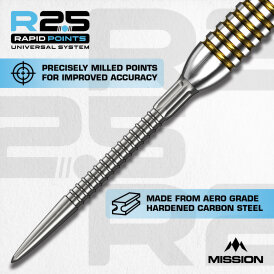 Mission R2.5 Rapid Dart Points Dart Wechsel- Spitzen Schraubspitzen Gold GV1 35 mm