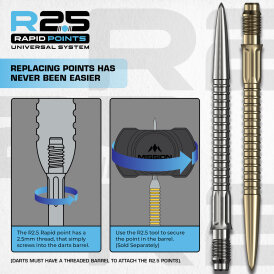 Mission R2.5 Rapid Dart Points Dart Wechsel- Spitzen Schraubspitzen Gold GV1 35 mm