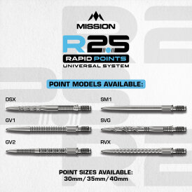 Mission R2.5 Rapid Dart Points Dart Wechsel- Spitzen Schraubspitzen Gold GV1 35 mm