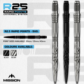 Mission R2.5 Rapid Dart Points Dart Wechsel- Spitzen Schraubspitzen Silber SGV 35 mm
