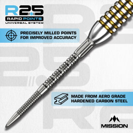 Mission R2.5 Rapid Dart Points Dart Wechsel- Spitzen Schraubspitzen Silber GV2 30 mm