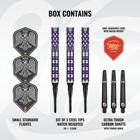 Shot Steel Darts Goths Visara Turbo Point 90% Tungsten Steeltip Darts Steeldart 23 g