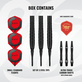 Shot Soft Darts Zen Torpedo Turbo Point 90% Tungsten Softtip Darts Softdart 20 g