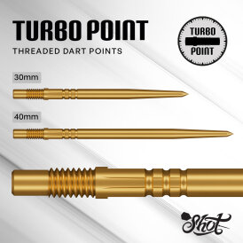 Shot Dart Turbo Points Steel Tip Dart Wechsel- Spitzen Schraubspitzen in Smooth Gold 40 mm