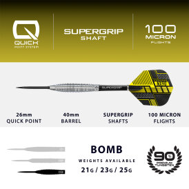 "Leicht bespielt" - Harrows Steel Darts Quick Point NX90 Bomb 90% Tungsten Steeltip Dart Steeldart 21 g