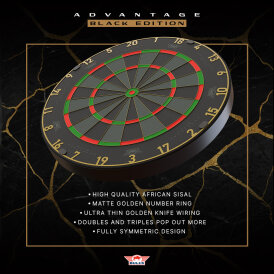"Verpackung beschädigt" - BULLS NL Advantage Black Professional Dartboard Bristle Dart Board Dartboard Dartscheibe