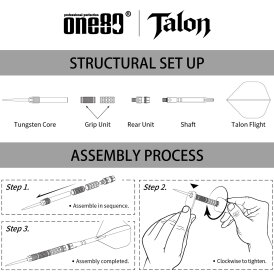 one80 Steel Dart Talon T1 90% Tungsten Steeltip Dart Steeldart 22 g
