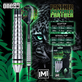 "B-Ware" - one80 Soft Dart Panther M VHD 90% Tungsten Softtip Dart Softdart 20 g